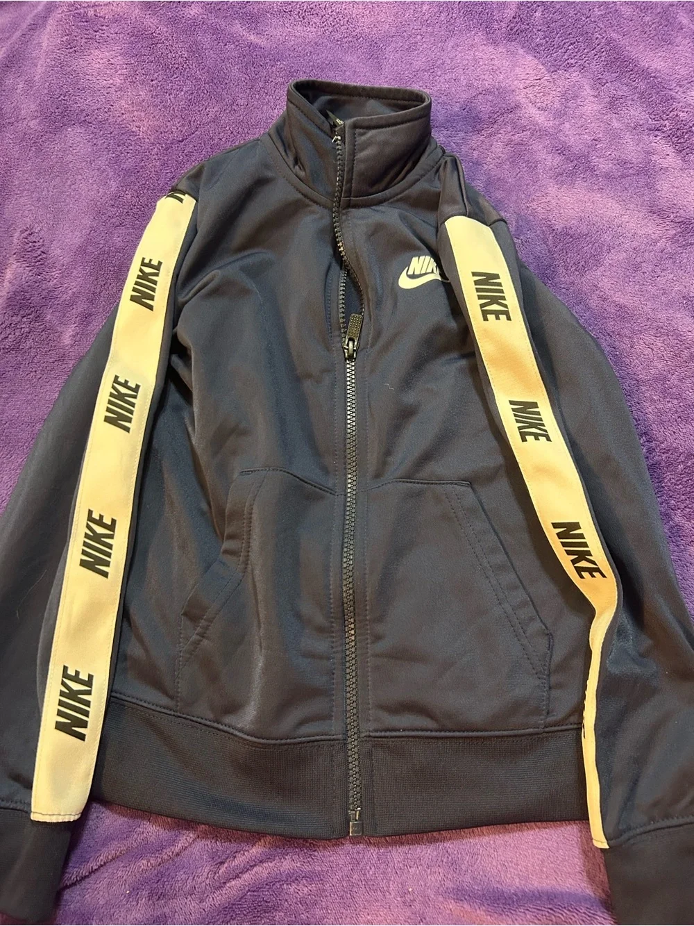 Nike Black Jacket with Yellow Sleeve Tape